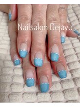 デジャヴ(Dejavu)/デニムカラーのフレンチネイル