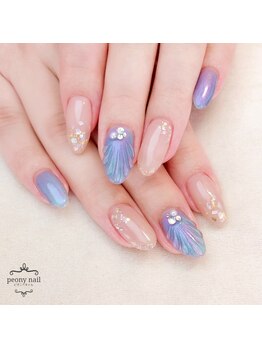ピオニーネイル(peony nail)/人魚の鱗　ぷっくり　シェル