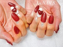 ユーネイルズ 恵比寿(Yu.NAILS.)/グリッター◎ぷっくりハート◎