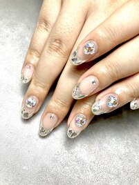 ガラスフレンチネイル