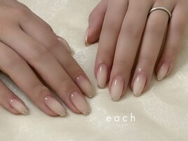 花びらネイル×ラメ
