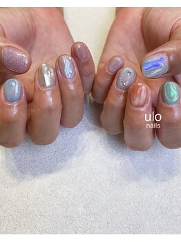 ウロネイルズ(ulo nails)/夏の配色クリアネイル