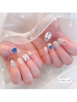 チャコネイル(chaco-nail)/くすみブルーネイル