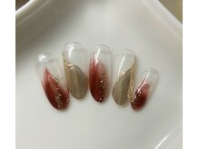 ビューティーネイルサロン クリアーズ(Clears)/ニュアンスブラウン×ゴールド