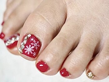 ナチュラ(natura)/［冬ネイル］結晶ネイル　レッド