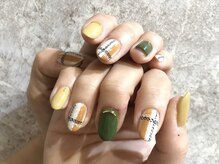 アース コアフュールボーテ 新潟中野山店 (EARTH Coiffure beaute')/チェックネイル￥7000