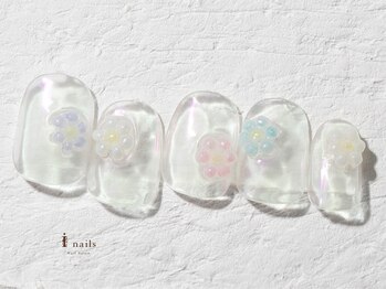 ジェミーネイル エビス(Jemiy nail ebisu)/ミラービーズお花クリア6980yen