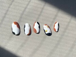 マットネイル×うねうね×黒×茶