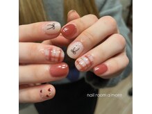 エーモアー(a'more)/リボン×チェックネイル