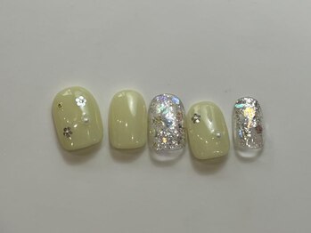 ネイルメゾン 天神店(NAIL MAISON)/お花ホログラムハート¥7000