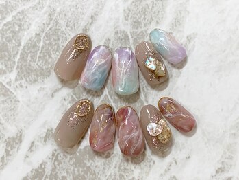 ネイルサロン キャンディネイル(Candy Nail)/タイダイ大理石by佐合