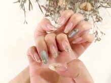 ミント(mint)/夏らしいクリアキラキラネイル☆