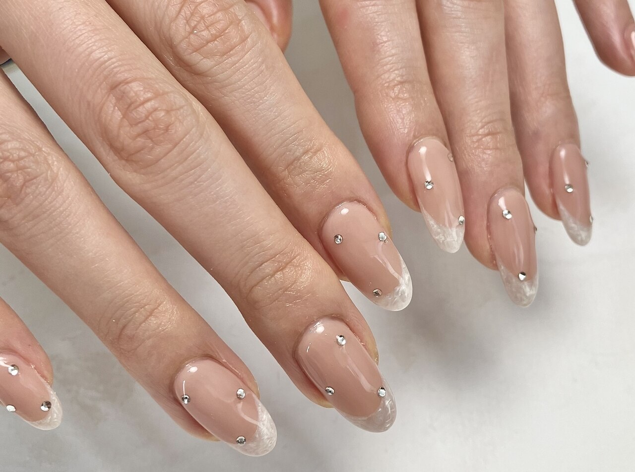 23))ストーンネイル フレンチガーリー ニュアンスネイルチップ ぷっくりネイル 23))ストーンネイル フレンチガーリー ニュアンスネイルチップ