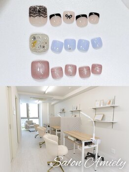 サロン アミリー(Salon Amiely)の写真/【パラジェル・フィルイン対応◎】”ワンランク上の仕上がり”Amielyで私らしさが光るnailに出会う♪