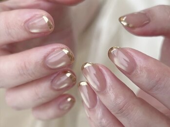 ヴィーナスネイル(Venus Nail)/ミラーフレンチ　上品大人