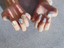 ブルーグリーンニュアンスアシメ