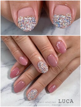 ネイルアトリエルカ(nail atelier LUCA)/W-363 カラフルツイードネイル