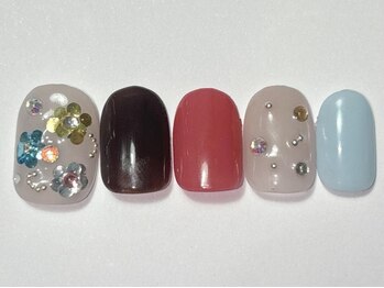 ネイルメゾン 渋谷店(NAIL MAISON)/お花ホロカラフル￥6500
