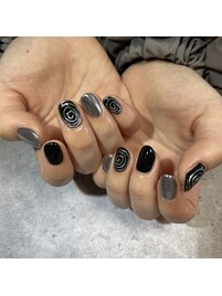 ぐるぐるミラーネイル