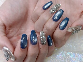 ハロ(Halo)/マグネット埋め尽くしネイル