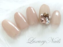 ラグジュアリーネイルズ オオミヤ(Luxury Nails Omiya)/ワンカラー&３Dジュエルビジュー