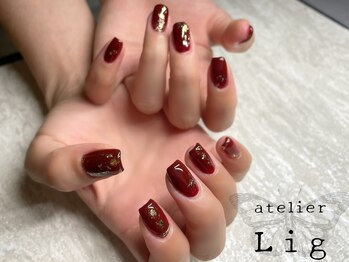 アトリエ リグ(atelier Lig)/ワンカラーにポイントキラキラ