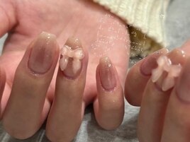 ほんのりチークとリボン
