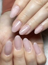 レディグリッター(Lady glitter)/ヌーディー水滴ネイル