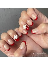 ルート12/赤フレンチネイル