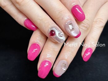 メルシー(Merci)/ ワンカラー＋4本アート