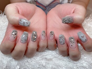 レアネイル 新宿(le'a nail)/シルバーフラッシュデザイン