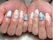 ブリスフルハピネス(Blissful happiness)/ホワイトチェックネイル