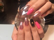 ネイルサロン レーヴ(NAIL SALON REVE)/ピンク&ミラーネイル