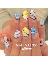 ネイルサロン グリッター(NAIL SALON glitter)/プッチ柄ネイル