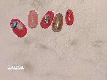 ネイルアンドまつ毛エクステ ルーナ イオン相模原店/定額8900　シェルネイル