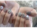 シンプルリボンネイル