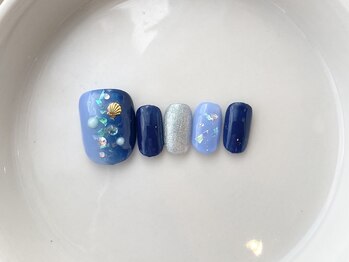 カラ ネイル 中津店(calla nail)/海イメージのキラキラアート♪