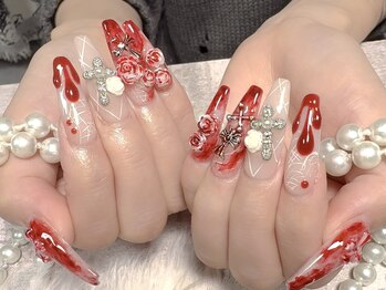 モアネイル 新宿/ハロウィンネイル/持ち込み/新宿