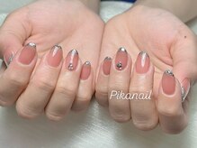ピカネイル 上野 御徒町(Pika Nail)/ガラスフレンチｘピンクｘ春