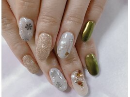 雪の結晶ネイル ジェルネイル