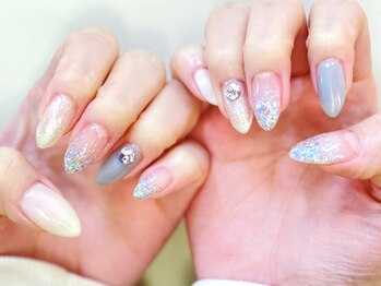 ブルー ビジュー ラメグラ