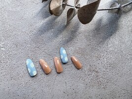 アースカラーオシャレお花ネイル