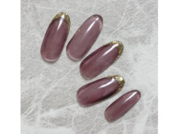 ビューティーネイルサロン クリアーズ(Clears)/ゴールドのガラスフレンチ