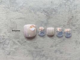 定額フット　ビジューネイル
