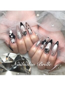エスフィーネイルサロン ブリーユ(Esfy nailsalon Brille)/黒フレンチネイル