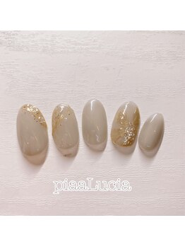 ピアルシア(piaaLucia)/シンプルミラーのフラワーネイル