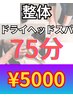 【目の疲れ・眠りの質が悪い方☆】整体+ドライヘッドスパ 75分 ¥5000