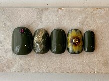 カラ ネイル 中津店(calla nail)/夏の向日葵ネイル