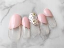 花のフレンチネイル