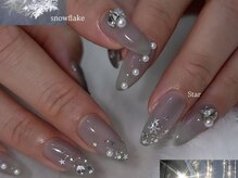 ジェミーネイル エビス(Jemiy nail ebisu)/グレー星パール冬